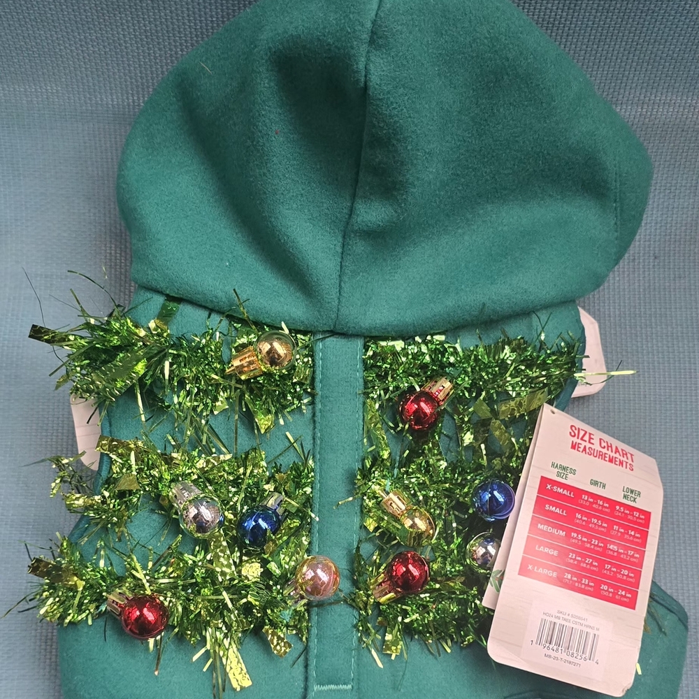 Adidas Green Pet Harness with Tinsel Accents NWT